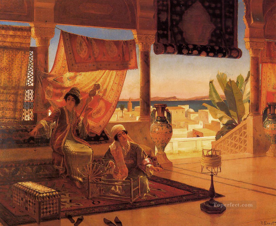 Ernst Rudolph Los árabes de la terraza Pintura al óleo